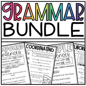 Preview of GRAMMAR BUNDLE | Anchor Charts | Revising and Editing Assessments