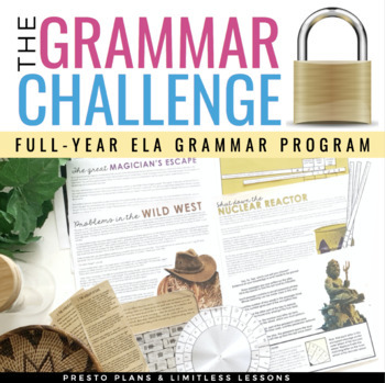 Preview of Grammar Games Full Year Program - Lessons, Quizzes, & Activities - Print Version