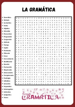 GRAMMAR DAY NO PREP WORD SEARCH PUZZLE IN SPANISH WORKSHEET ACTIVITY