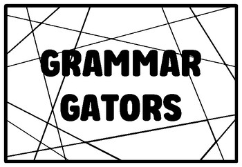 Preview of GRAMMAR GATORS Literary Critters Coloring Pages, 1st Grade Emergency Sub Plan