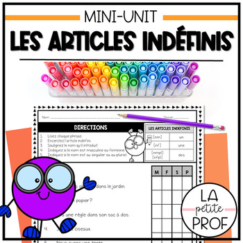 Preview of GRAMMAR MINI UNIT 03 | Les articles indéfinis | French Indefinite Articles