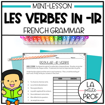 Preview of GRAMMAR MINI UNIT | Les verbes en -ir | Conjugating regular -ir verbs in French