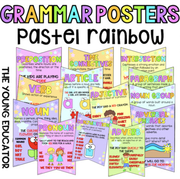 Preview of GRAMMAR POSTERS - PASTEL RAINBOW