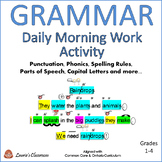 Grammar Morning Work Activity: Punctuation, phonics, gramm