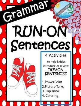 Preview of GRAMMAR- run-on sentences Mini-lesson (fall red theme)