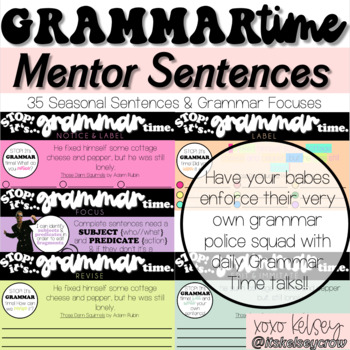 Preview of GRAMMARtime!! // Growing Bundle of EDITABLE Mentor Sentences