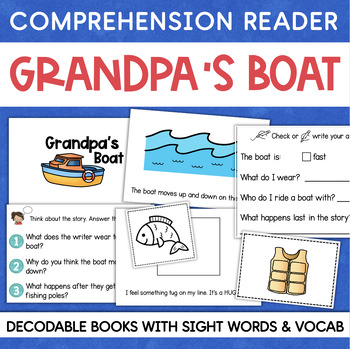 Preview of GRANDPA'S BOAT Decodable Readers Comprehension Vocabulary Sight Word Book