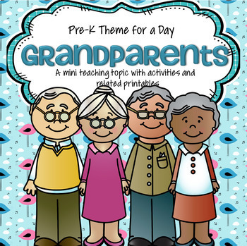Preview of GRANDPARENTS Theme Math and Literacy Activities and Centers for Preschool