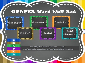 Preview of G.R.A.P.E.S. Civilization Word Wall Set