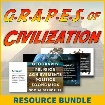 Preview of GRAPES Features of Civilizations Presentation and Activity Resource Bundle