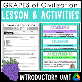 Preview of GRAPES Lesson and Activities for History, Social Studies