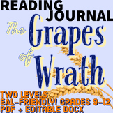 GRAPES OF WRATH Independent Reading Journal - 3 Levels of 