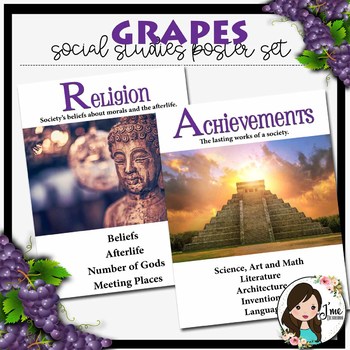 Preview of GRAPES Social Studies Posters {White Edition}