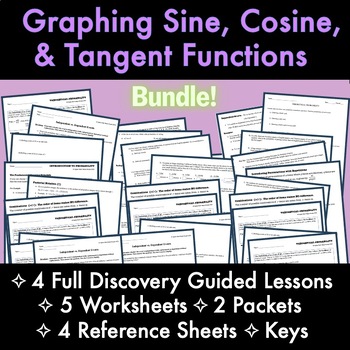 Preview of GRAPHING SINE COSINE & TANGENT Functions Lessons, Worksheets, Guided Notes, KEYS