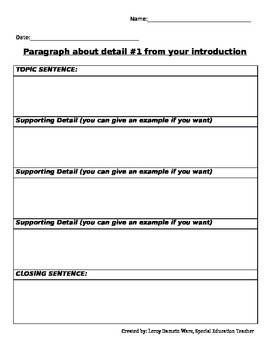 Preview of GRAPHIC ORGANIZER FOR ESSAY WRITING (5 PARAGRAPHS)
