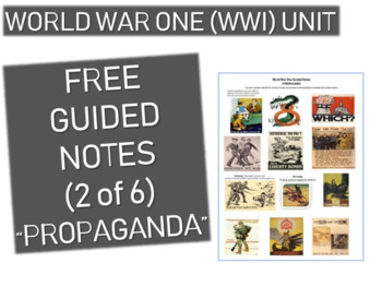 Preview of GRAPHIC ORGANIZER FOR WORLD WAR ONE (WWI) PPT (PART 2 PROPAGANDA)