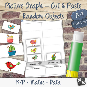 Preview of GRAPHING DATA Random Objects Picture Graph Cut and Paste Worksheets