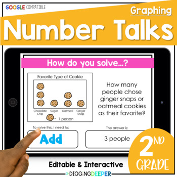 Preview of GRAPHING Digital Number Talks - Second Grade Math Warm Ups