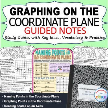 Preview of GRAPHING ON THE COORDINATE PLANE Doodle Math Notebooks (Guided Notes)