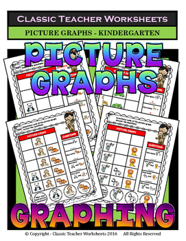 Preview of GRAPHING Picture Graphs Kindergarten Worksheets/Test