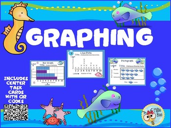 Preview of GRAPHS- Bar Graphs - Pictographs - Line Graphs -2nd grade -Print and Digital