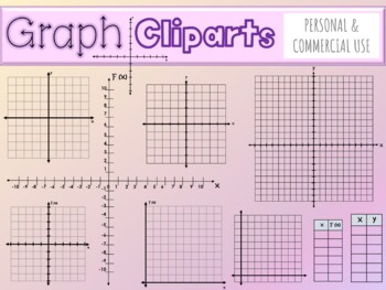 Preview of GRAPHS COORDINATE PLANE 47 CLIPARTS 130 TEMPLATES  Algebra Geometry Science