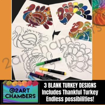 Preview of GRATEFUL TURKEY- Blanks for adding your own words or design!