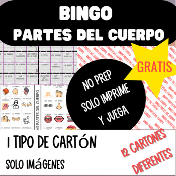 Preview of GRATIS Bingo Partes del cuerpo COMPLETO