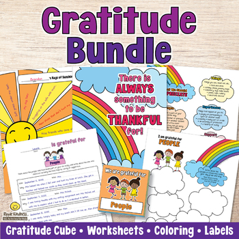 Preview of GRATITUDE ACTIVITIES BUNDLE Coloring, Worksheets, Quotes, Posters - Thanksgiving