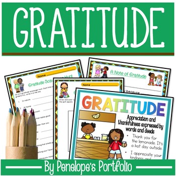 Preview of GRATITUDE Lessons, Activities and Worksheets - Grateful - Thankfulness (SEL)