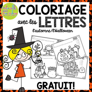 Preview of GRATUIT! Free FRENCH Fall/Halloween colour by letter sheets
