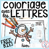 GRATUIT! Free FRENCH Winter colour by letter worksheets
