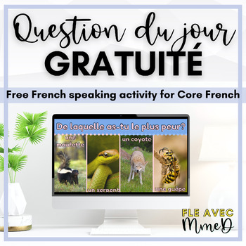 Preview of GRATUITÉ - French Question du jour ou French Speaking Prompts for Beginners