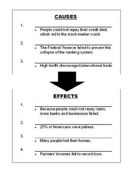 causes of the great depression document based essay answers