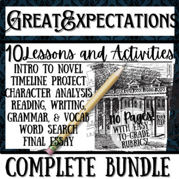 Preview of GREAT EXPECTATIONS | Novel Study Unit Bundle of 10 Resources | 100+ Pages
