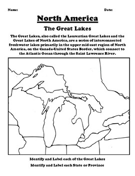 Map of the Laurentian Great Lakes region in North America with