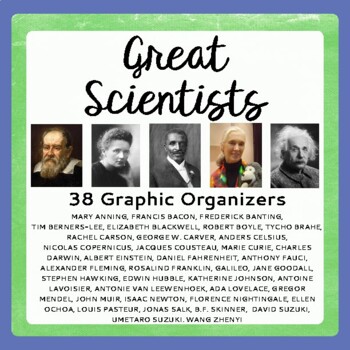Preview of GREAT SCIENTISTS 38 Scientists Research Project Graphic Organizers PRINT & EASEL