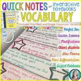 GREEK AND LATIN ROOTS Quick Notes® for Interactive Notebooks