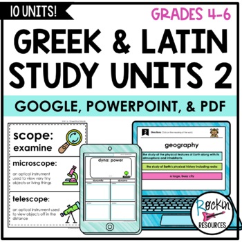 Preview of GREEK AND LATIN ROOTS - ROOT WORDS, PREFIXES, SUFFIXES, AFFIXES UNITS 11-20