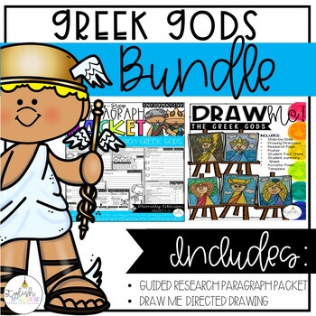 Preview of GREEK GODS Paragraph Packet and Directed Drawing Mini BUNDLE