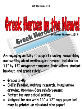 Greek Heroes Read Research Write A Fun Newspaper Format Activity