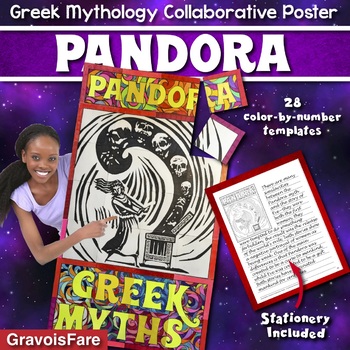 Preview of GREEK MYTHOLOGY ACTIVITY — Pandora's Box Collaborative Poster & Writing Project