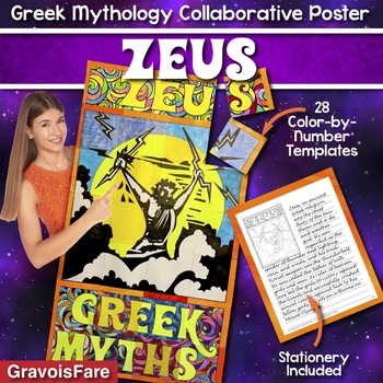 Preview of GREEK MYTHOLOGY ACTIVITY — ZEUS Collaborative Poster and Writing Project