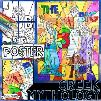 Preview of Greek Mythology Collaborative Poster With Greek Gods Writing Prompt