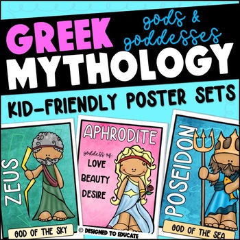 Preview of GREEK MYTHOLOGY Posters with Gods, Goddesses, Olympians - Percy Jackson