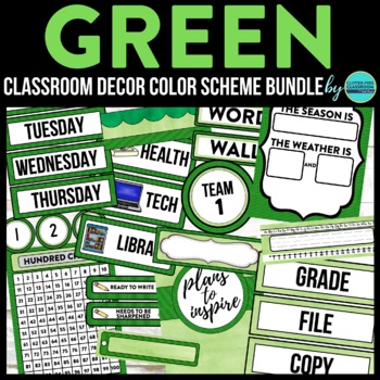 Preview of Green Theme Classroom Decor