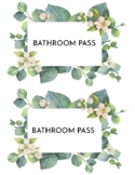 GREEN FLORAL Bathroom, Hall Passes, Sign-Out Sheet