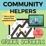 GREEN SCREEN Community Helpers Activity: Distance Learning