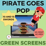 GREEN SCREEN Pirate Goes Pop Game for Distance Learning/Op