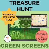 GREEN SCREEN Treasure Hunt Game for Distance Learning/Editable